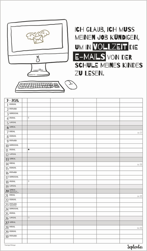 Visual Words Familienplaner 2026, Innenansicht #9