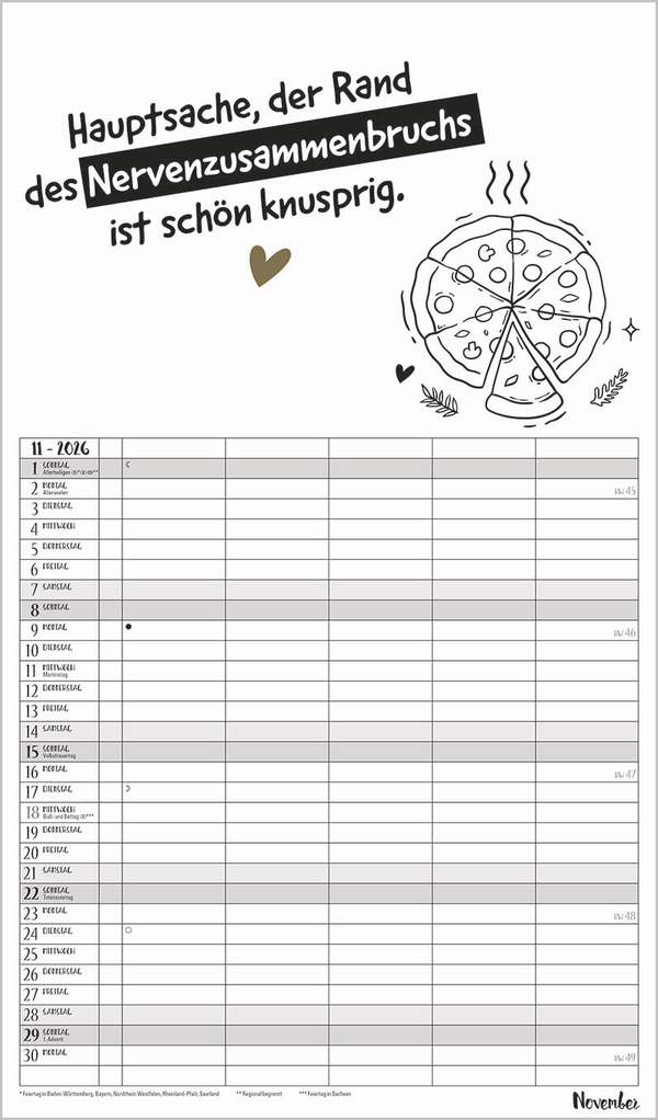 Visual Words Familienplaner 2026, Innenansicht #11