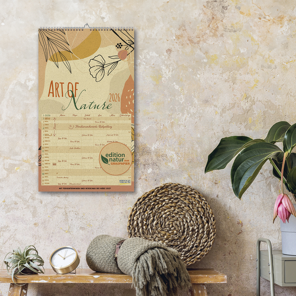 Familienplaner Art of Nature aus Graspapier 2026, Innenansicht #16