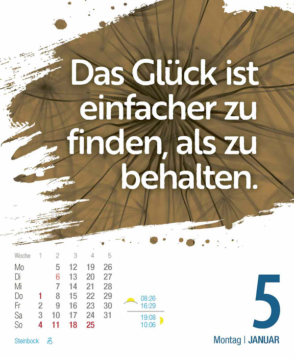 Glückskalender 2026, Innenansicht #1
