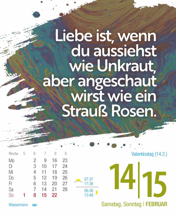 Glückskalender 2026, Innenansicht #3
