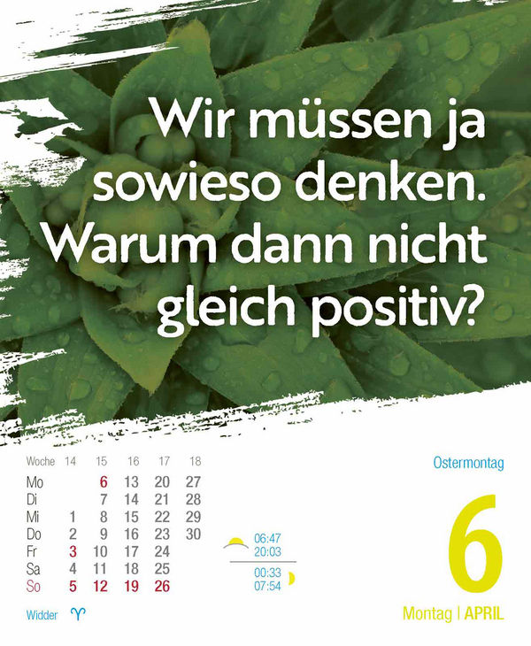 Glückskalender 2026, Innenansicht #5