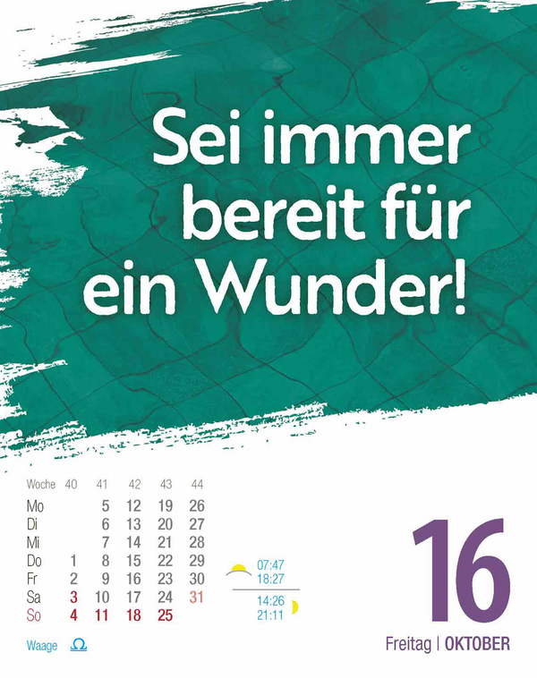Glückskalender 2026, Innenansicht #12