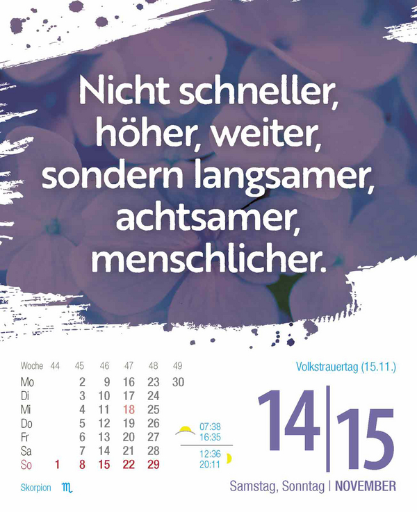 Glückskalender 2026, Innenansicht #13