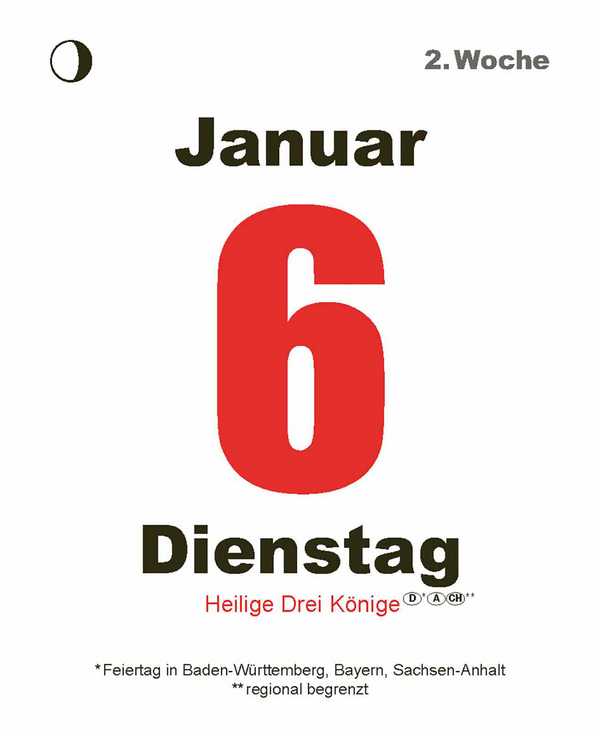 Tages-Abreisskalender 2026, Innenansicht #2