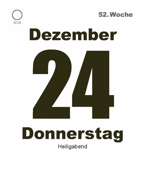 Tages-Abreisskalender 2026, Innenansicht #15