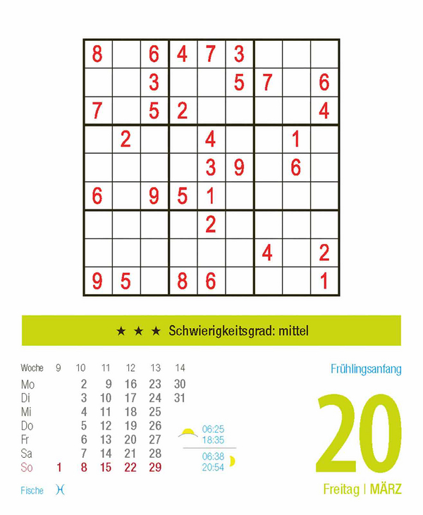 Sudoku 2026, Innenansicht #5