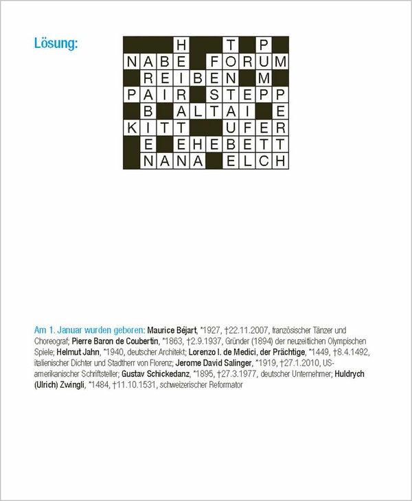 Kreuzworträtsel 2026, Innenansicht #2