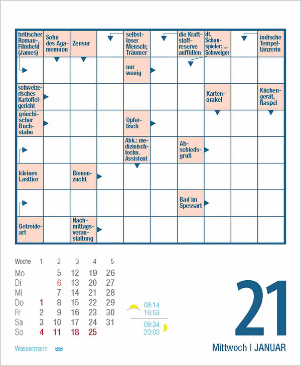 Kreuzworträtsel 2026, Innenansicht #3