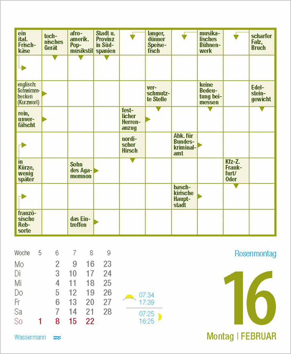 Kreuzworträtsel 2026, Innenansicht #4