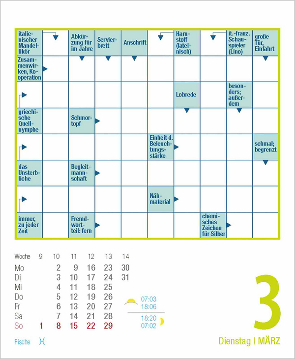 Kreuzworträtsel 2026, Innenansicht #5