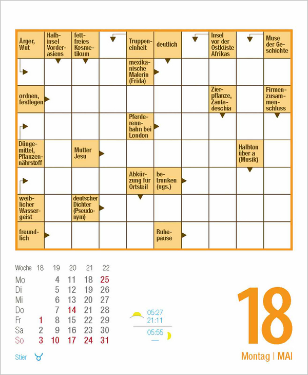 Kreuzworträtsel 2026, Innenansicht #7