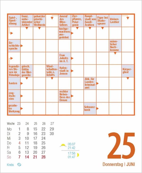 Kreuzworträtsel 2026, Innenansicht #8