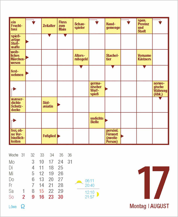 Kreuzworträtsel 2026, Innenansicht #11