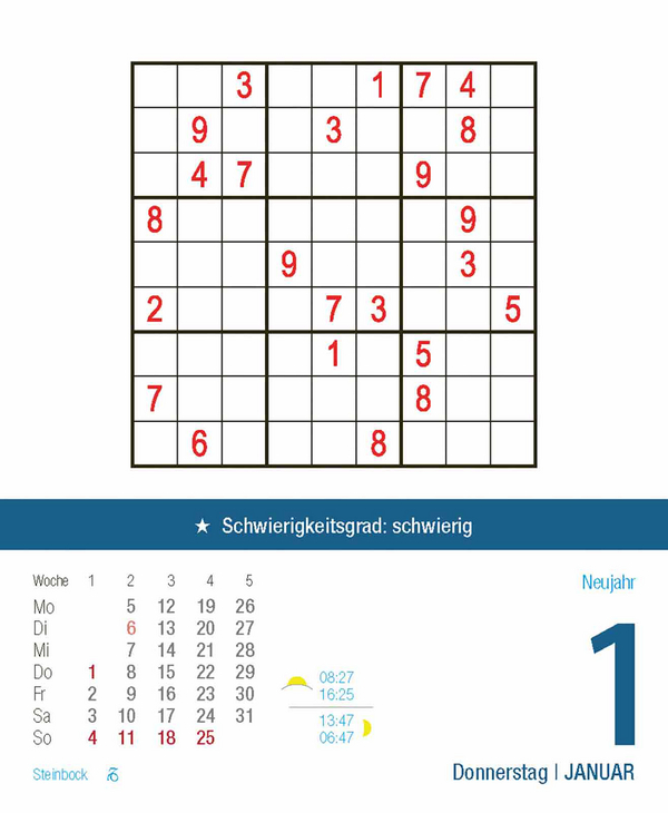 Profi Sudoku 2026, Innenansicht #1