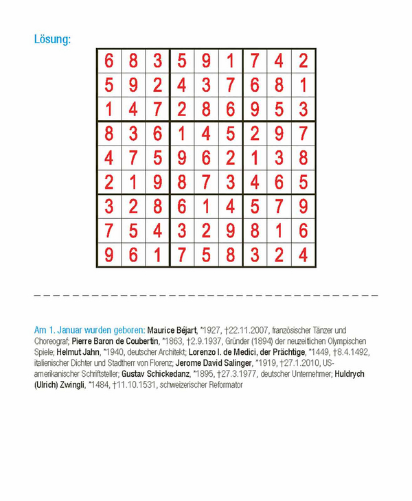 Profi Sudoku 2026, Innenansicht #2