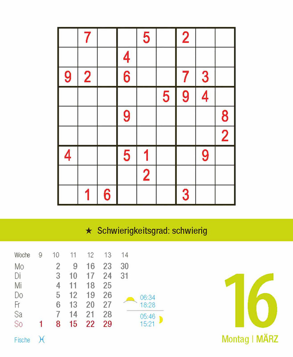 Profi Sudoku 2026, Innenansicht #5