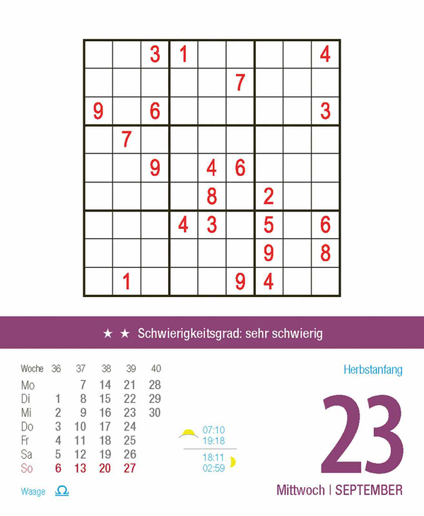 Profi Sudoku 2026, Innenansicht #12