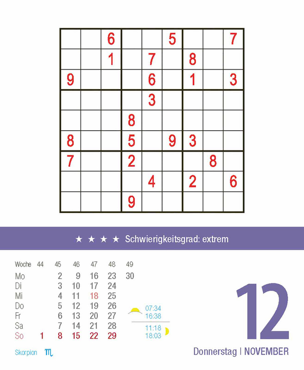 Profi Sudoku 2026, Innenansicht #14