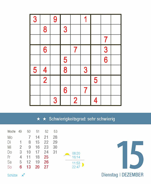 Profi Sudoku 2026, Innenansicht #15