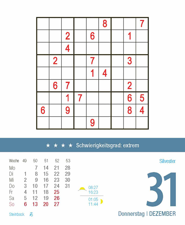 Profi Sudoku 2026, Innenansicht #16