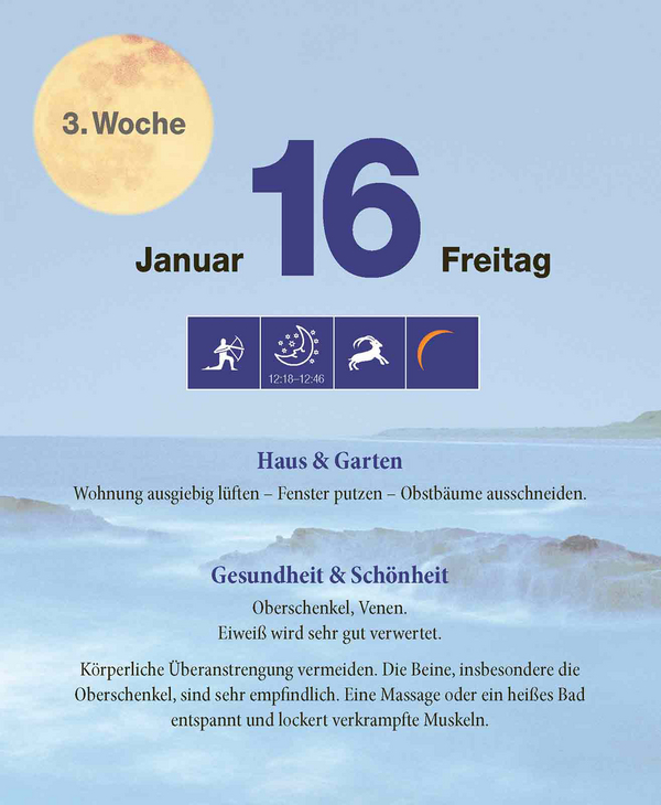 Mond Abreißkalender 2026, Innenansicht #3