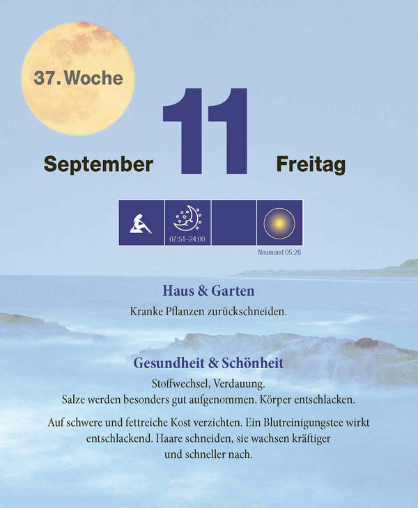 Mond Abreißkalender 2026, Innenansicht #12