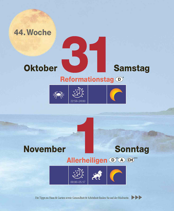 Mond Abreißkalender 2026, Innenansicht #14
