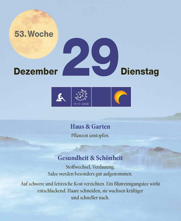 Mond Abreißkalender 2026, Innenansicht #16
