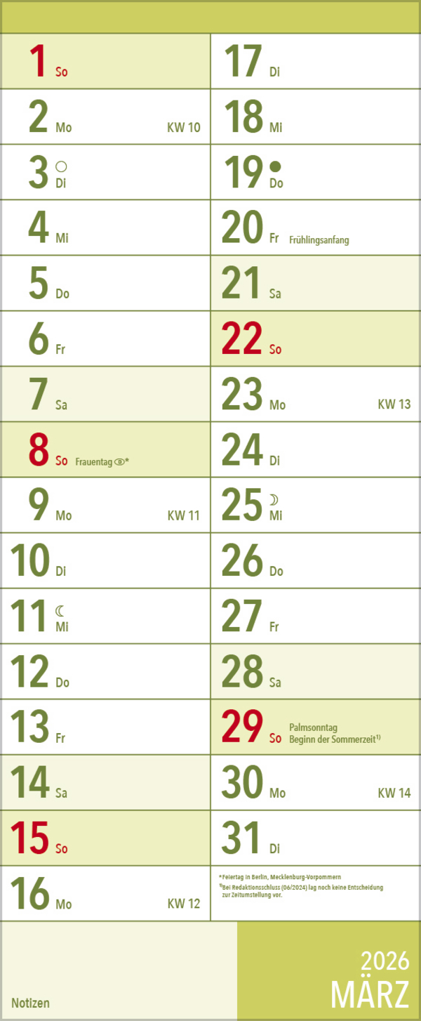 XL Planer Gro&szlig;druck 2026, Innenansicht #3
