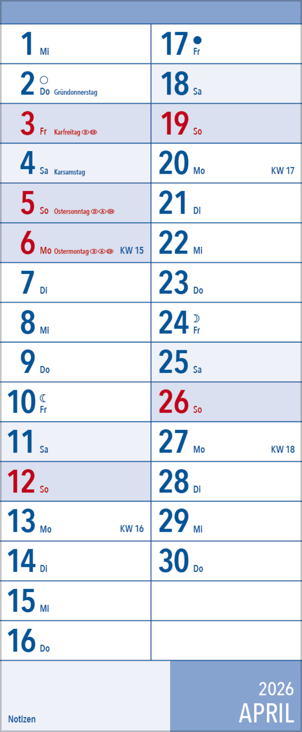 XL Planer Gro&szlig;druck 2026, Innenansicht #4