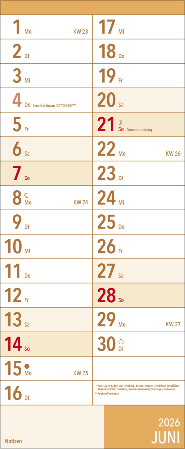 XL Planer Gro&szlig;druck 2026, Innenansicht #6