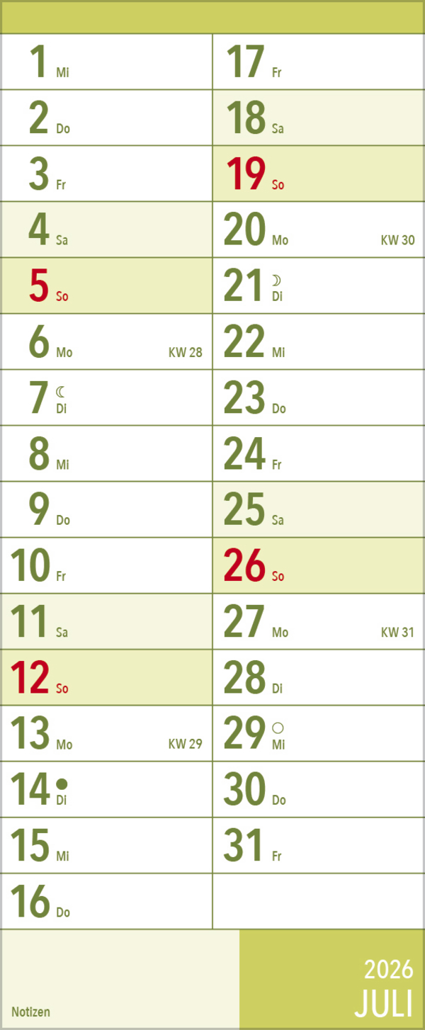 XL Planer Gro&szlig;druck 2026, Innenansicht #7