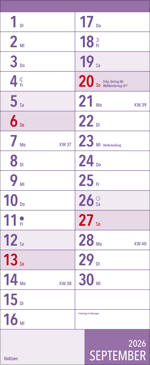 XL Planer Gro&szlig;druck 2026, Innenansicht #9