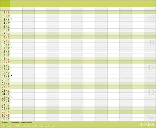 Teamplaner 2026, Innenansicht #3