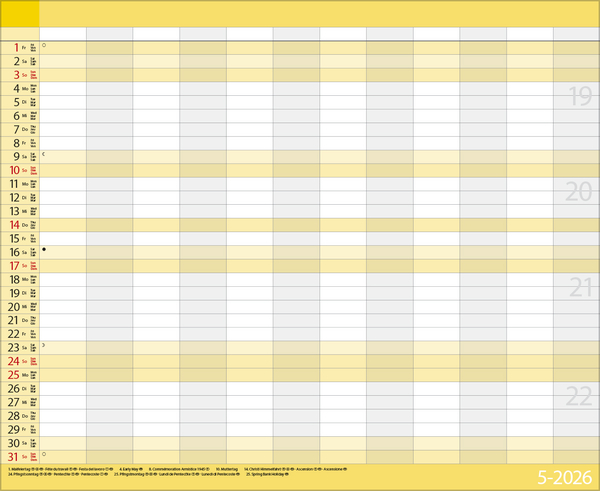 Teamplaner 2026, Innenansicht #5