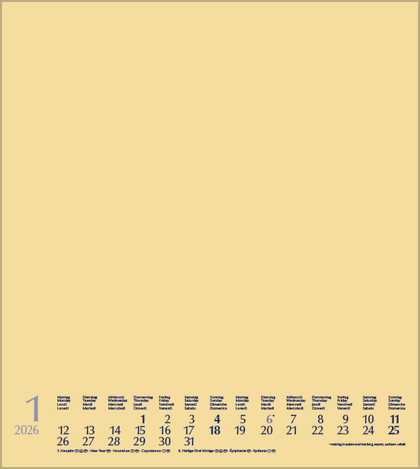 Foto-Malen-Basteln Bastelkalender beige 2026, Innenansicht #1
