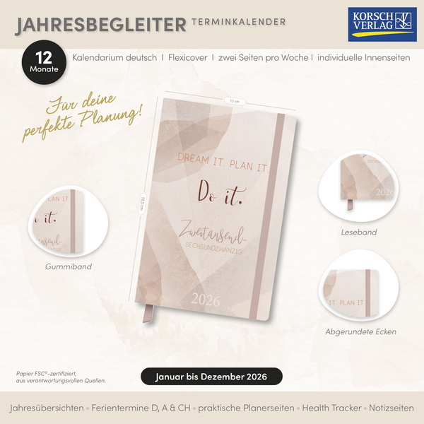Terminkalender Jahresbegleiter Plan it 2026, Innenansicht #16