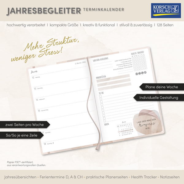 Terminkalender Jahresbegleiter Plan it 2026, Innenansicht #17