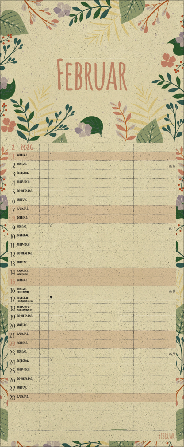 Natural Art Timer f&uuml;r 2 Graspapier 2026, Innenansicht #2