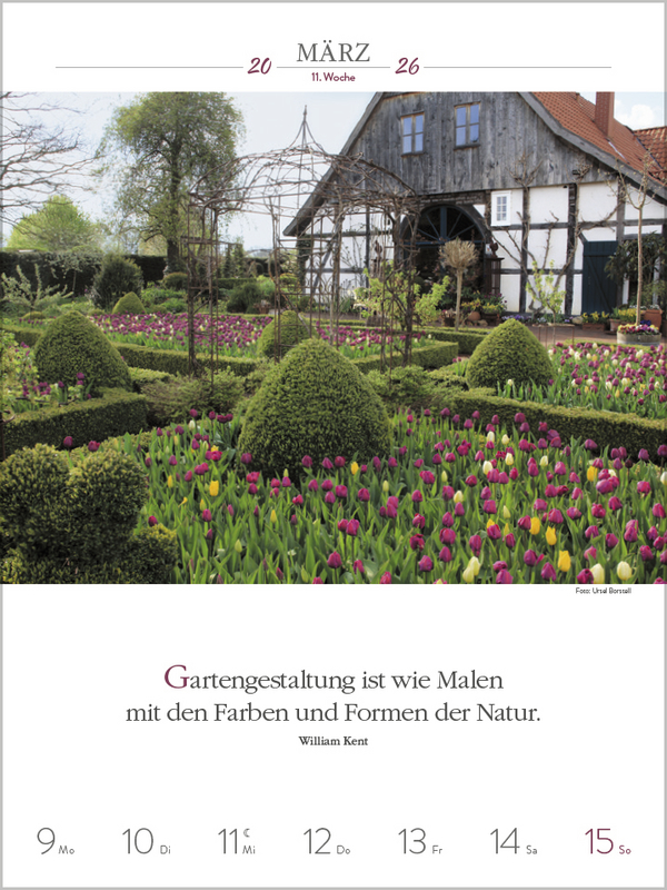 Literaturkalender Gartenlust 2026, Innenansicht #1