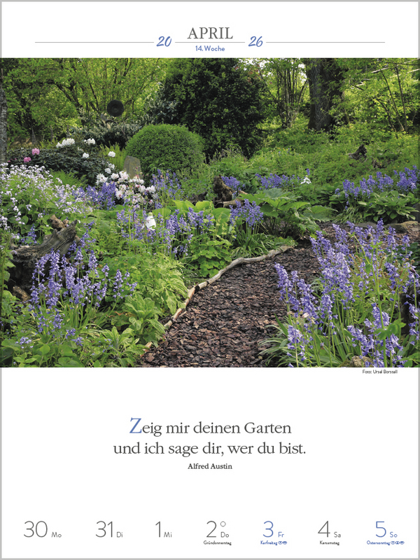 Literaturkalender Gartenlust 2026, Innenansicht #4
