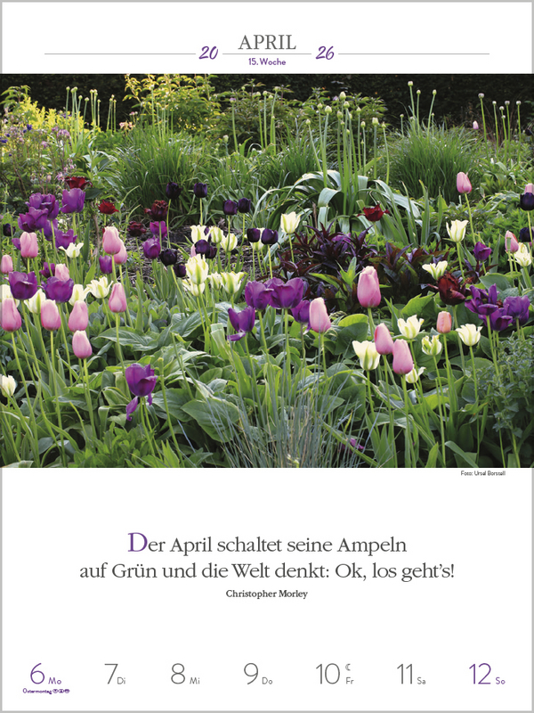 Literaturkalender Gartenlust 2026, Innenansicht #5
