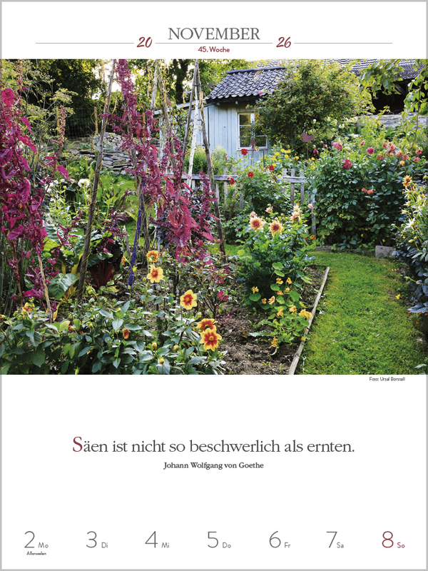 Literaturkalender Gartenlust 2026, Innenansicht #13