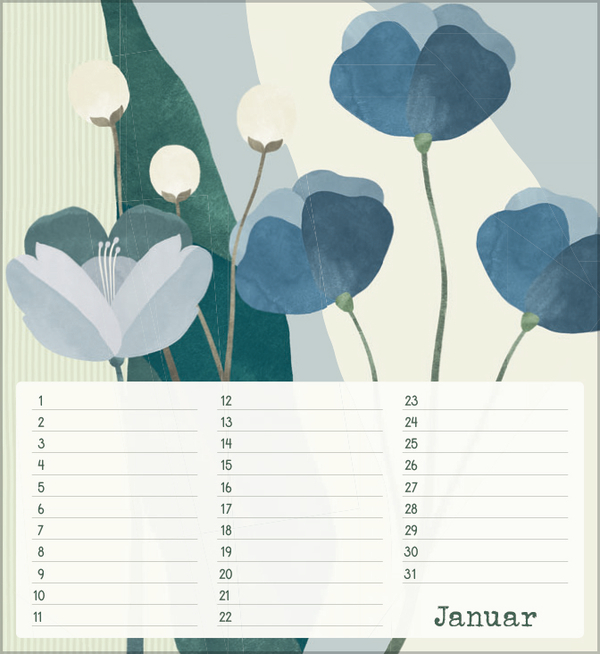 Geburtstagskalender Bloom, Innenansicht #1
