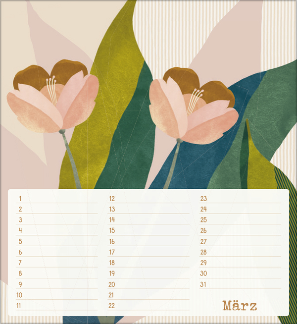Geburtstagskalender Bloom, Innenansicht #3