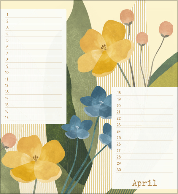 Geburtstagskalender Bloom, Innenansicht #4