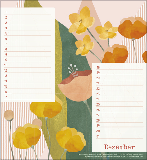 Geburtstagskalender Bloom, Innenansicht #12