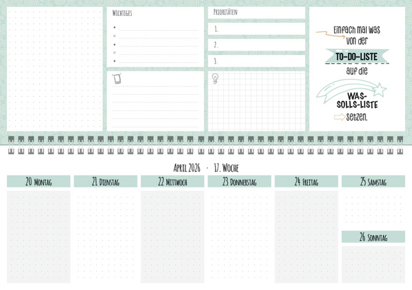 Tischquerkalender Visual Words Office 2026, Innenansicht #1