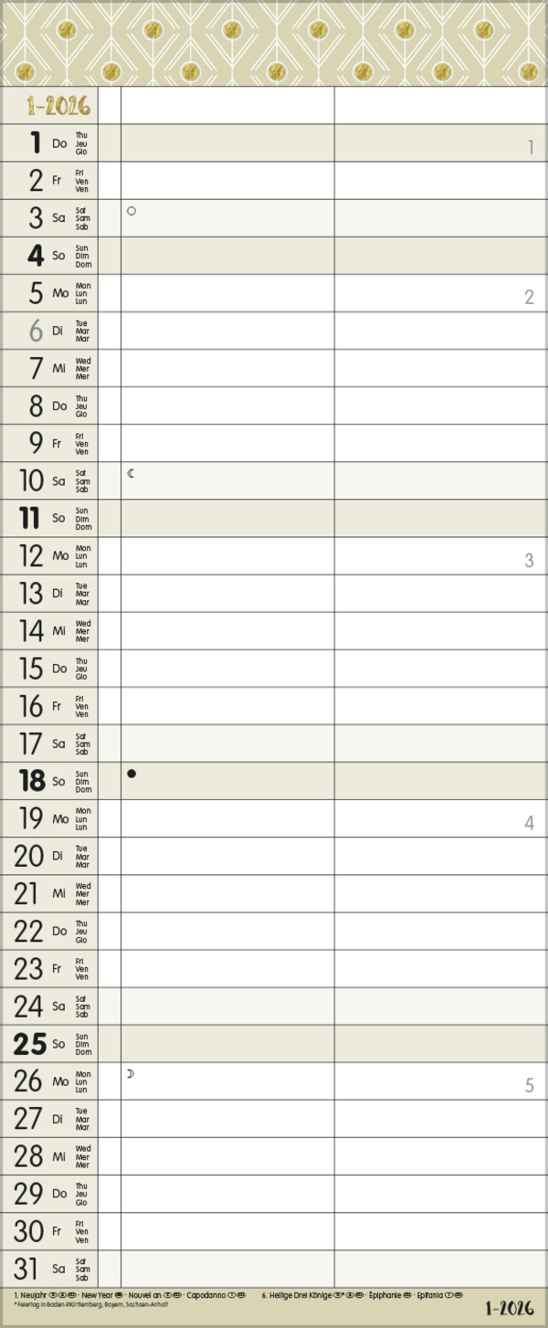 My Timer - Glamour your Time 2026, Innenansicht #1